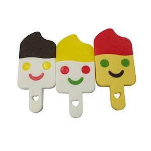 BPA free  Baby Soft Tip Silicone ice cream teether candy Teether custom