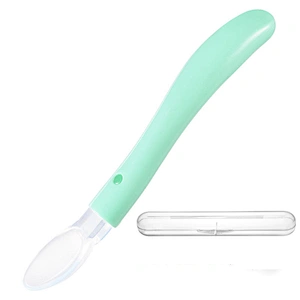 food grade silicone baby spoon  and fork set in plastic box design  custom