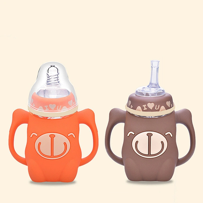 45 degrees kids bottle water curvy monkey  glassr bottle feeding  milk  wate bottle  kids