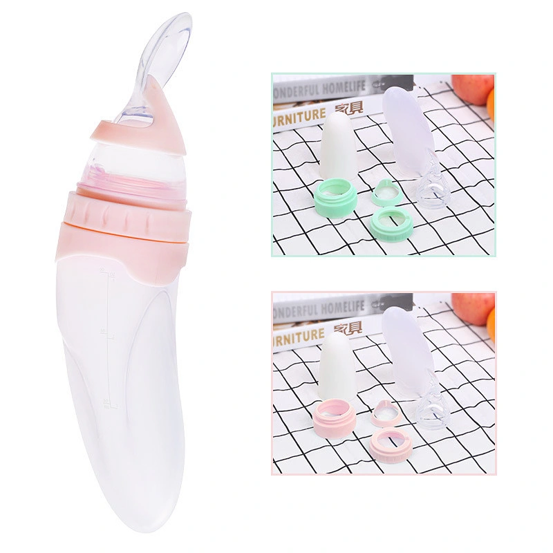 custom Baby Silicone Squeeze Feeding  Spoon Bottle  Spoon Food  Feed feeding spoon bottle feeder