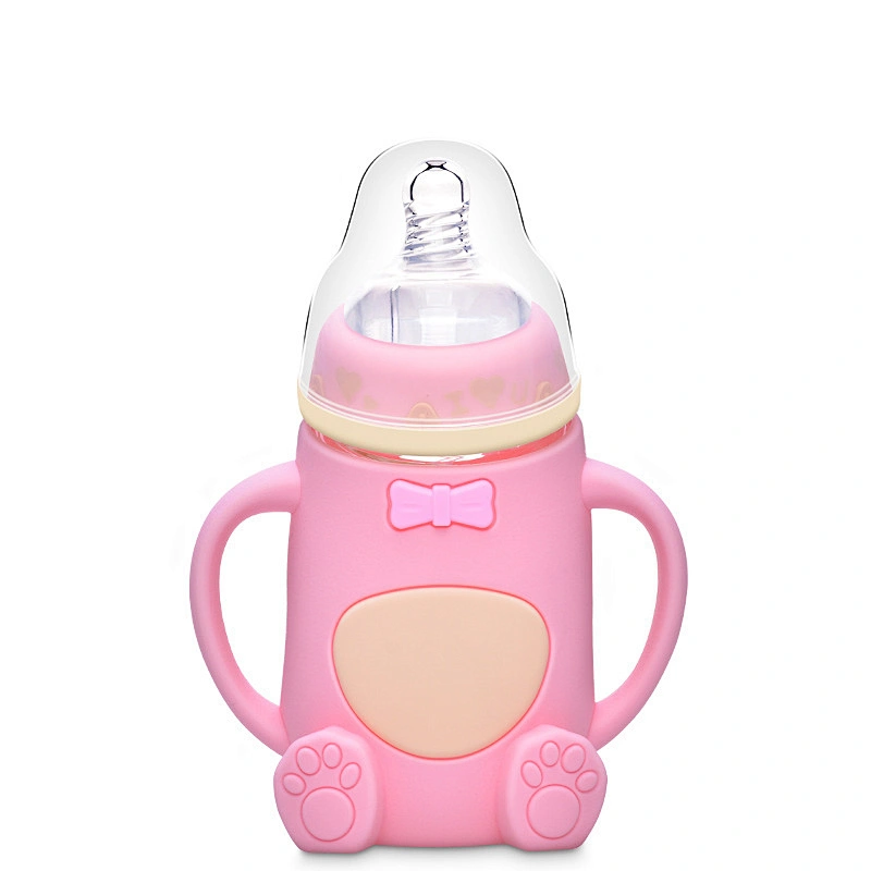 latest  comotomo silicone cartoon bear design  baby bottle  holder