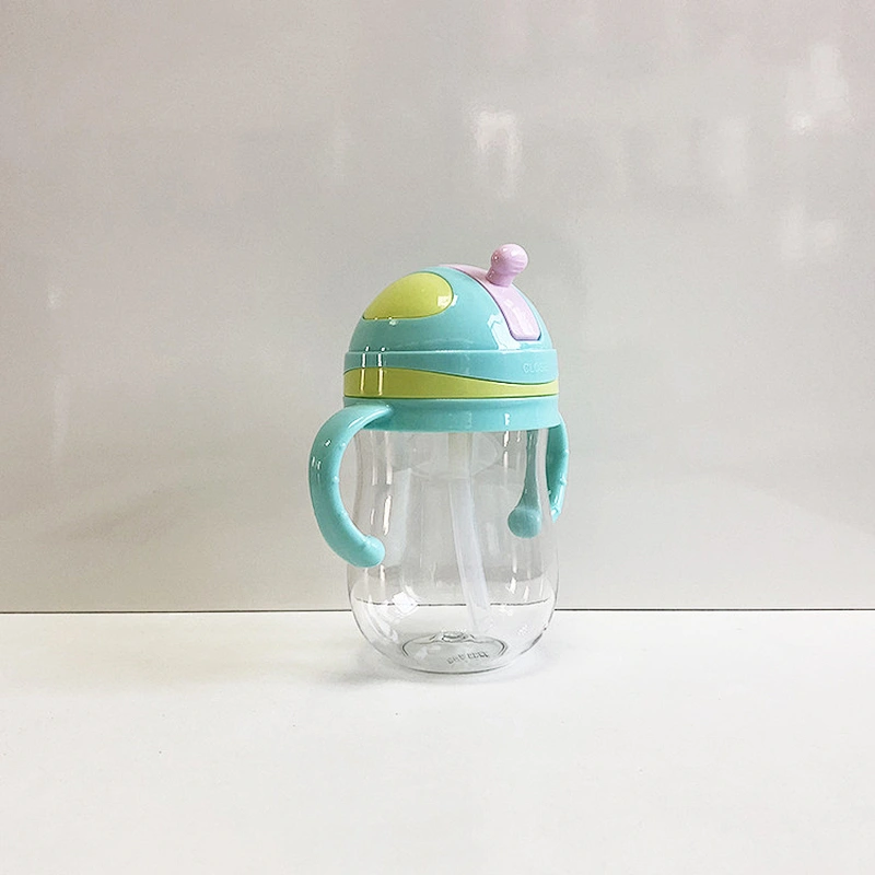 custom Baby Straw CupCartoon Portable Children Drinking Cup Water Bottle with Silicone Straw and Anti-Slip Handles for Infant