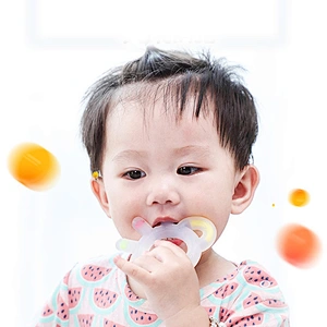 Creative silicone teether Baby Teething Ring silicone  Chewie Teether Sensory  ring teether  Gift Toy