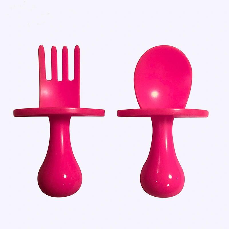 PP  baby food pouch spoon fork set baby Dinnerware Baby Training Spoon Fork Easy Clean Cutlery Set Toddler Self Feeding