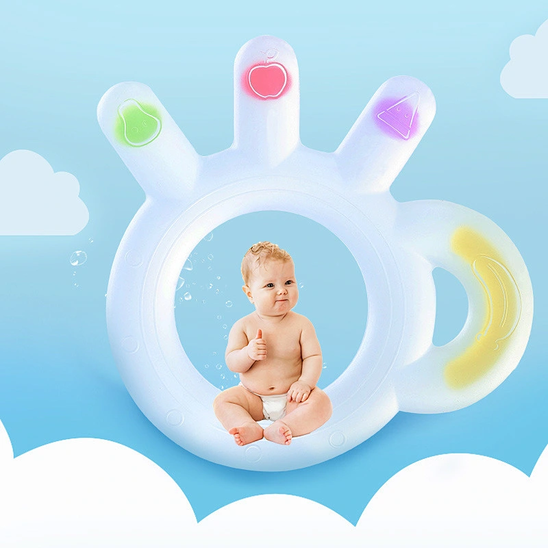 Creative silicone teether Baby Teething Ring silicone  Chewie Teether Sensory  ring teether  Gift Toy