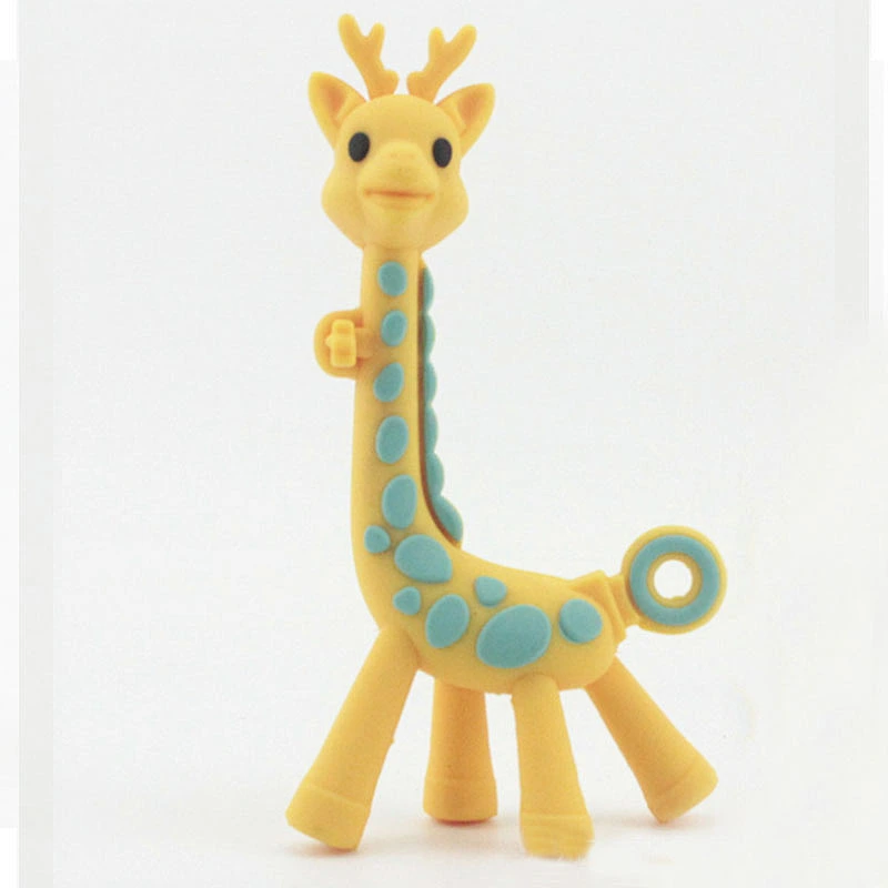 Hot Selling silicone giraffe  teether baby teether custom