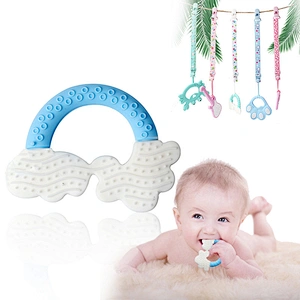 BPA Free Soft Baby Chew Toy Silicone Baby Rainbow Teethe new silicone  teether