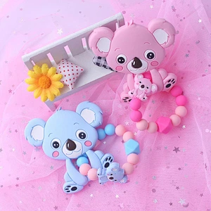 Non-Toxic BPA Free stocked gift  food grade koala   silicone baby  soft teether koala plush stuffed animal toy