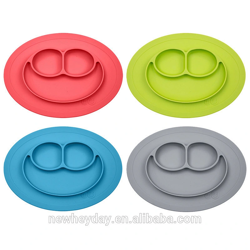 factory  food grade silicon  pouch  baby serving tray wholesale