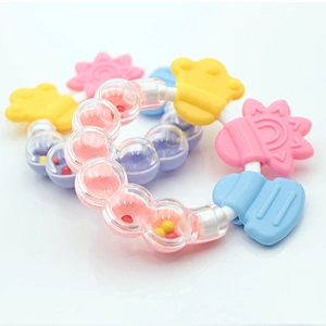 Wholesales Baby DIY Pacifier Clipy  Silicone chew Beads Chain Non-toxic baby Teethers custom silicone bead bracelets