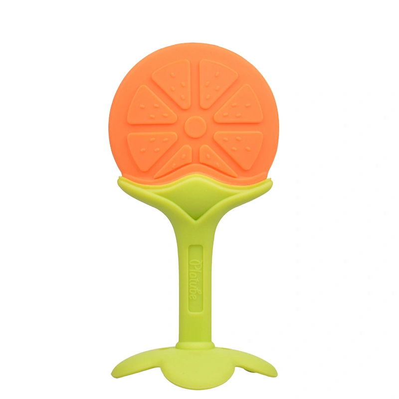 Hot Selling new  silicone baby teether fruit pattern custom