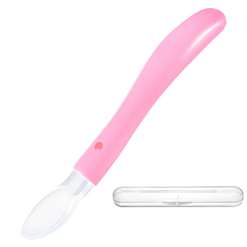 food grade silicone baby spoon  and fork set in plastic box design  custom
