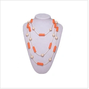 food grade silicone silicon sports necklace  Bead silicon teething necklace for mom
