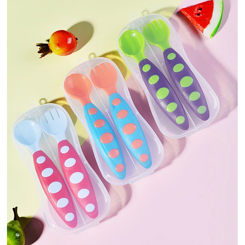 factory wholesale  kids travel pp material tuning set spoon fork set baby
