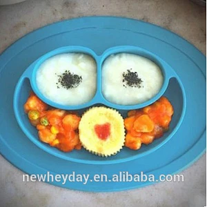 factory  food grade silicon  pouch  baby serving tray wholesale