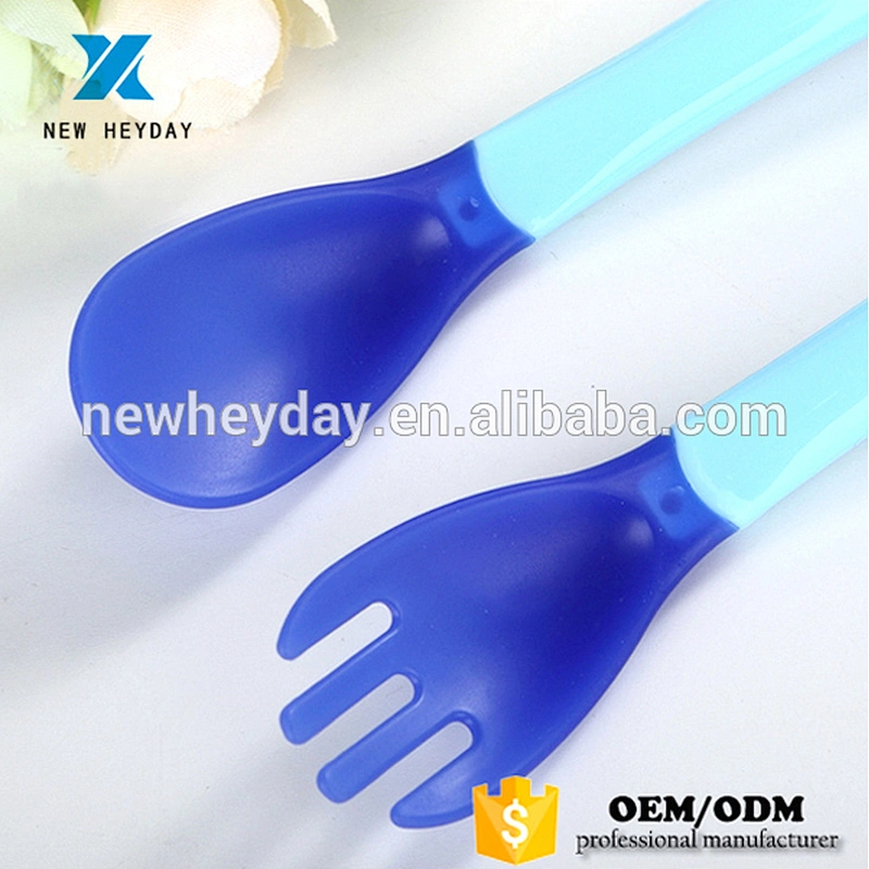 Temperature Color changing Silicone baby  kids fork knife and spoon set