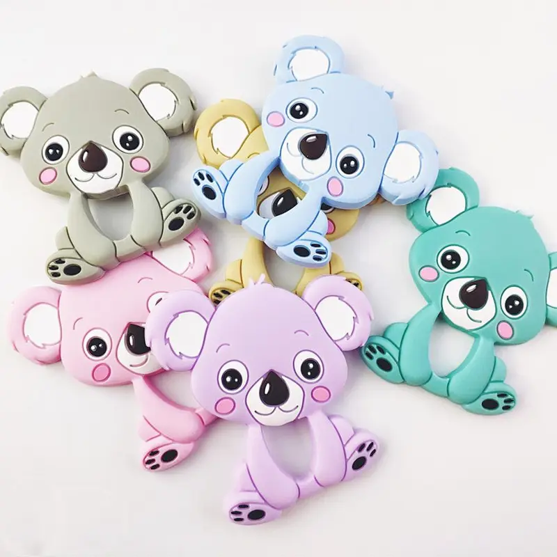 Non-Toxic BPA Free stocked gift  food grade koala silicone baby  soft teether   safe  silicone teether toys