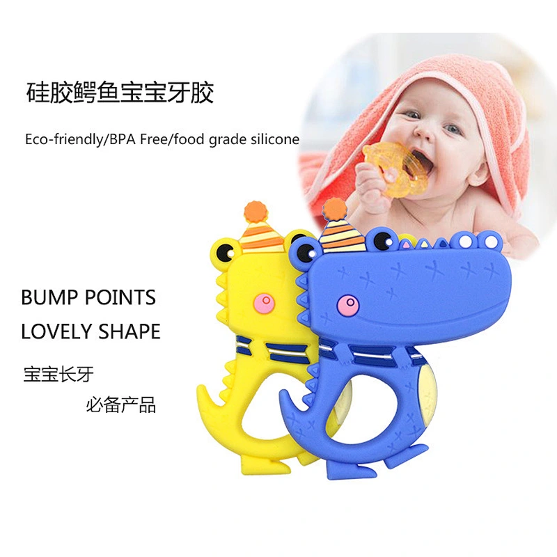 BPA free silicone  Baby  tsilicone teether dinosaur toys  baby teether beads Baby Dinosaur Teething  teether