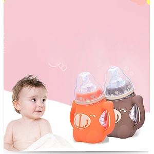 45 degrees kids bottle water curvy monkey  glassr bottle feeding  milk  wate bottle  kids