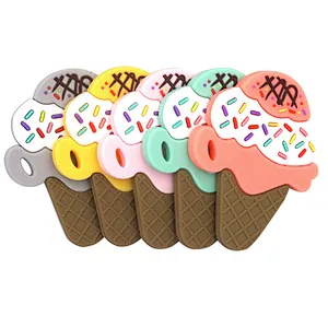 Private Label food grade silicone teether ice cream for babies