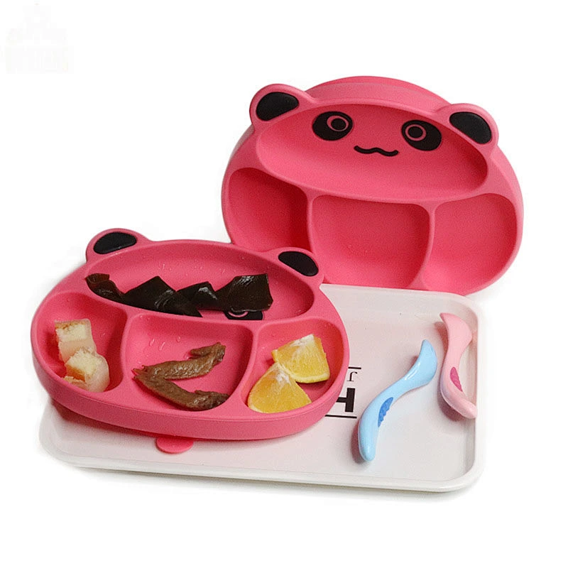 High Quality Food Grade Bear Baby Silicone Placemat Dinner  Tableware Plate