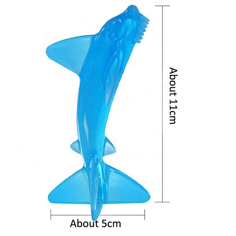 FDA silicone material soft shark Teether Food Grade baby tooth training