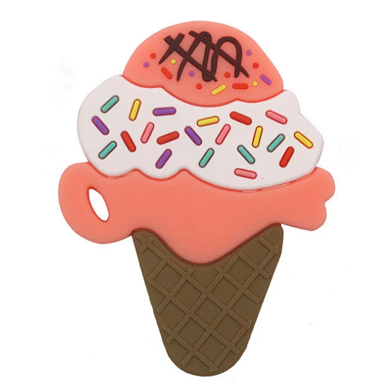 Private Label food grade silicone teether ice cream for babies