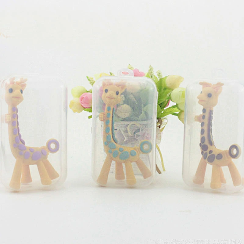Hot Selling silicone giraffe  teether baby teether custom