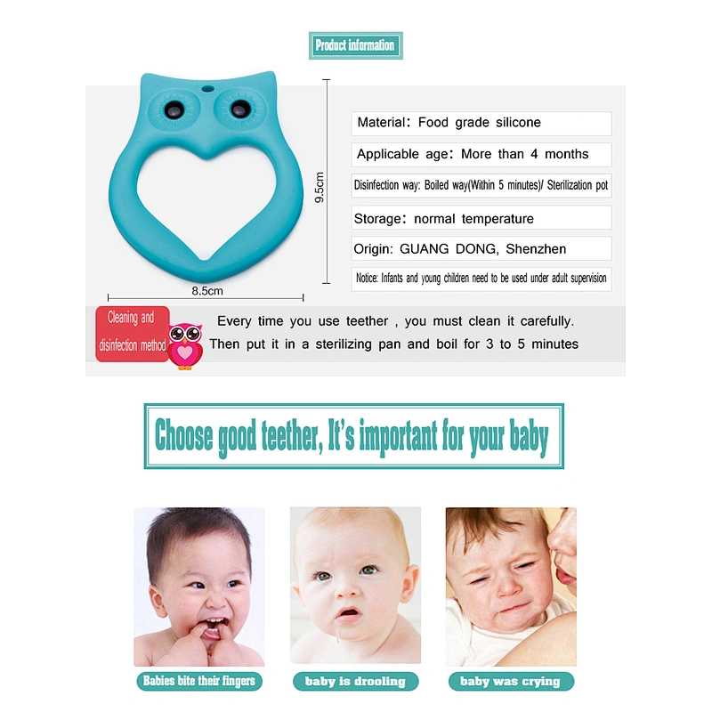 Eco-friendly Food Grade Silicone baby toothbrush and teether custom