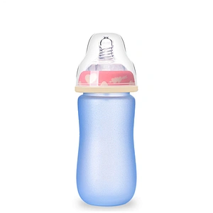 custom intelligent temperature  sensing Wide-caliber glass  milk  bottle arc heat preservation  bottle 500ml