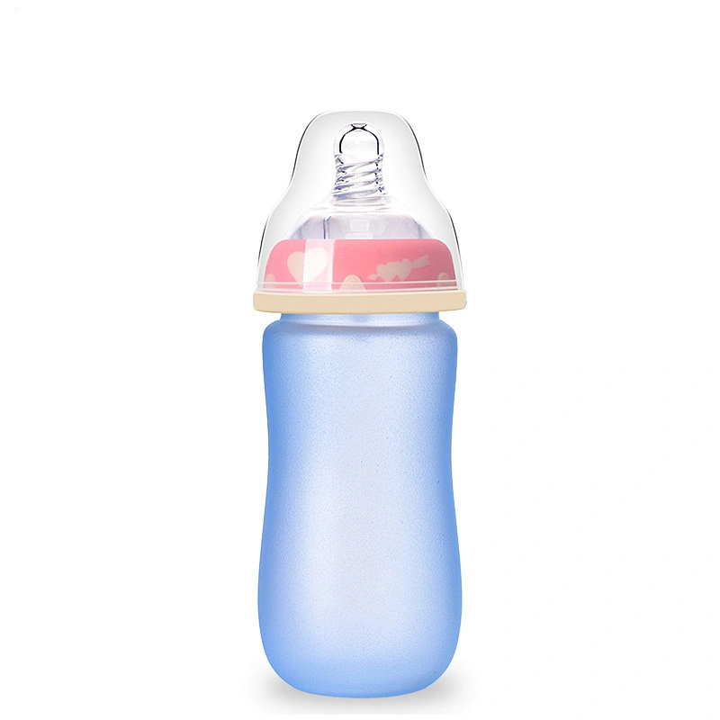 custom intelligent temperature  sensing Wide-caliber glass  milk  bottle arc heat preservation  bottle 500ml