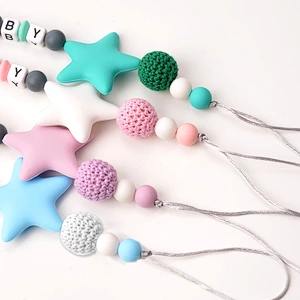 Hot sale baby diy silicone chew bead  jewelry pacifier clip teether