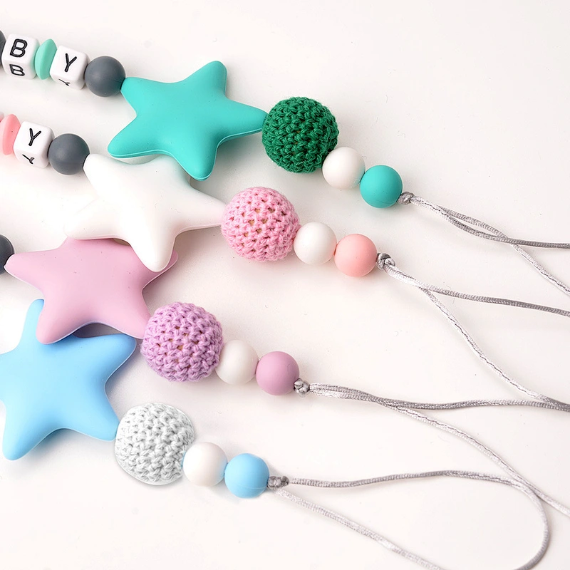 Hot sale baby diy silicone chew bead  jewelry pacifier clip teether