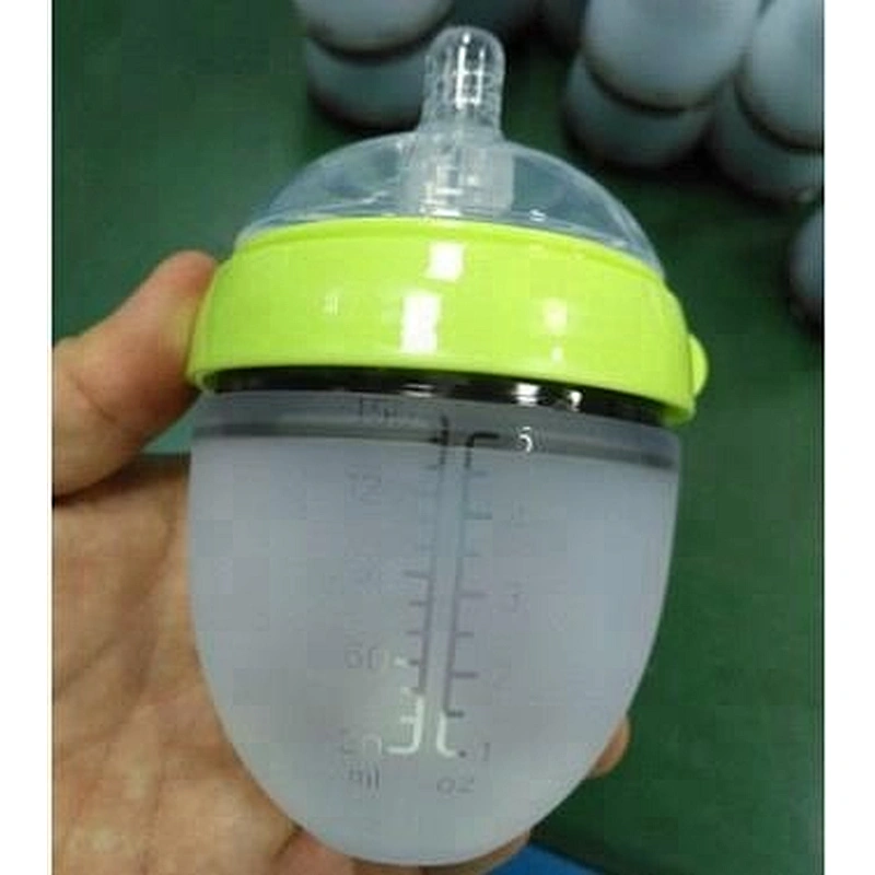 OEM High quality silicone baby bottle label feeding bottle with handle