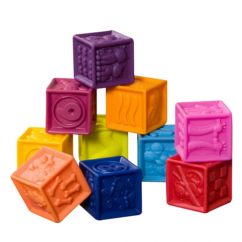 custom 	animal   BB sound fruit color silicone toy bricks building blocks toy