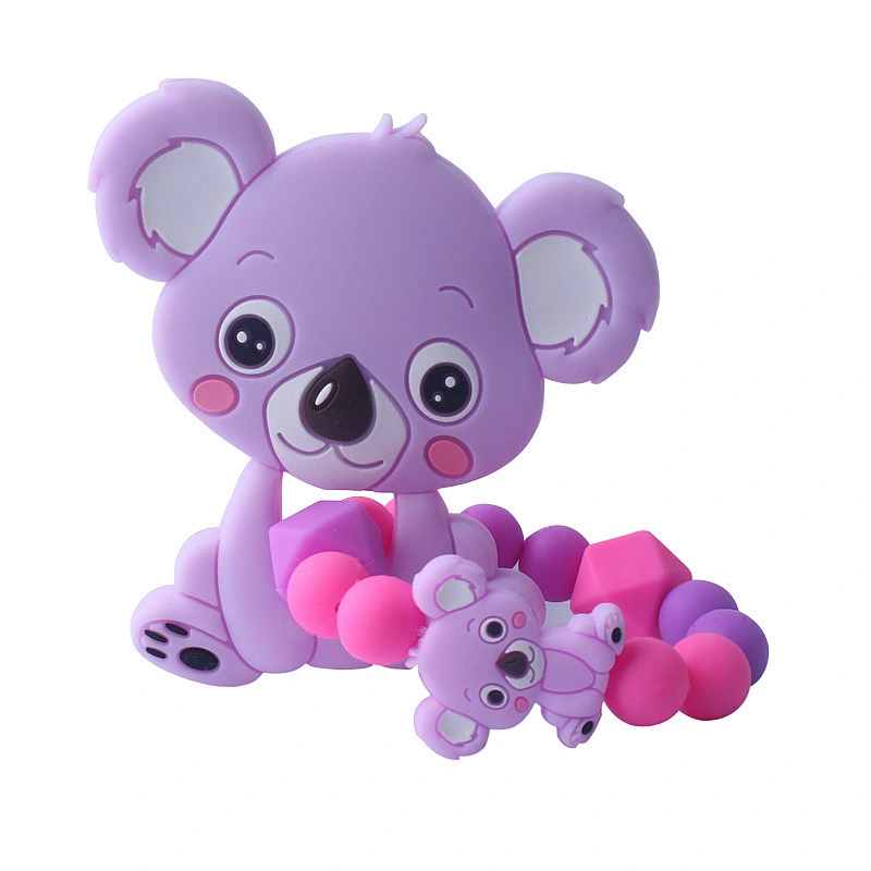 Non-Toxic BPA Free stocked gift  food grade koala   silicone baby  soft teether koala plush stuffed animal toy