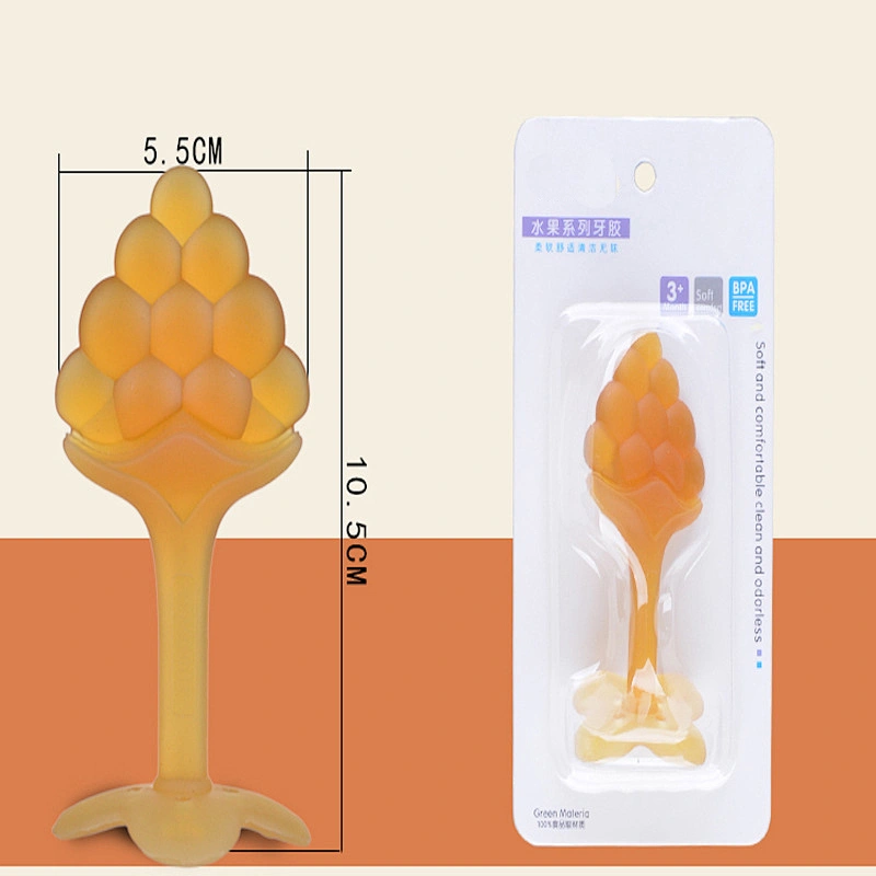chews toy  baby teether   food grade silicone  toy fruit babi teether