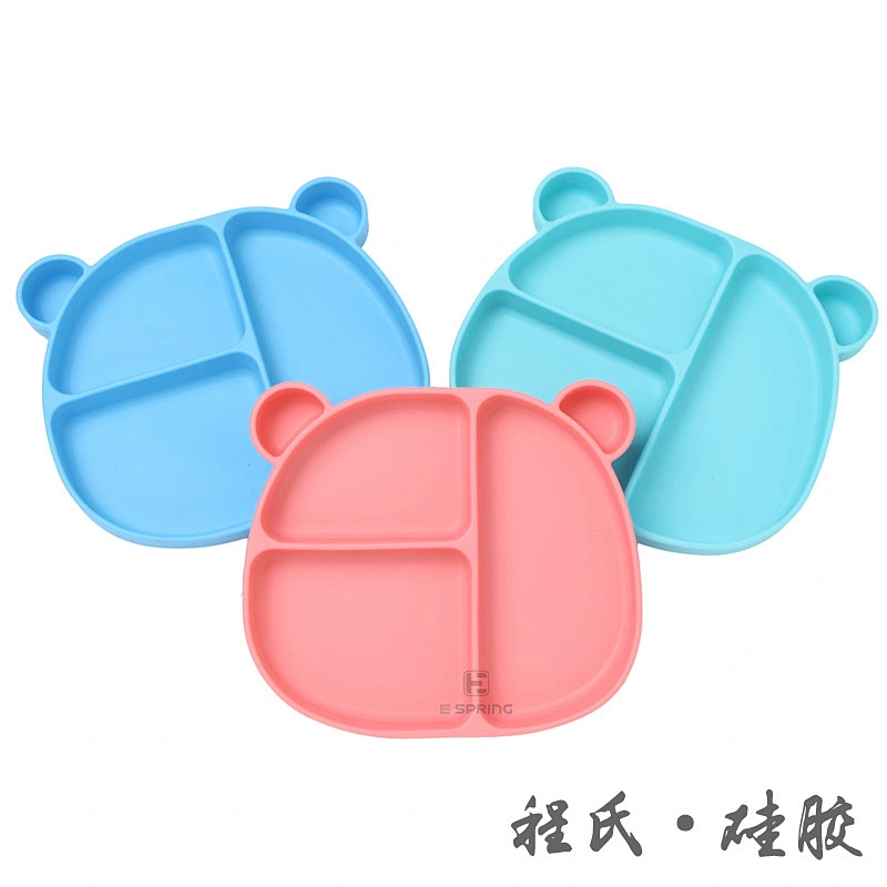 Baby  Silicone Divided  Plate Feeding food  Plate Divided Food Feeding  baby Tray  siliconeTableware