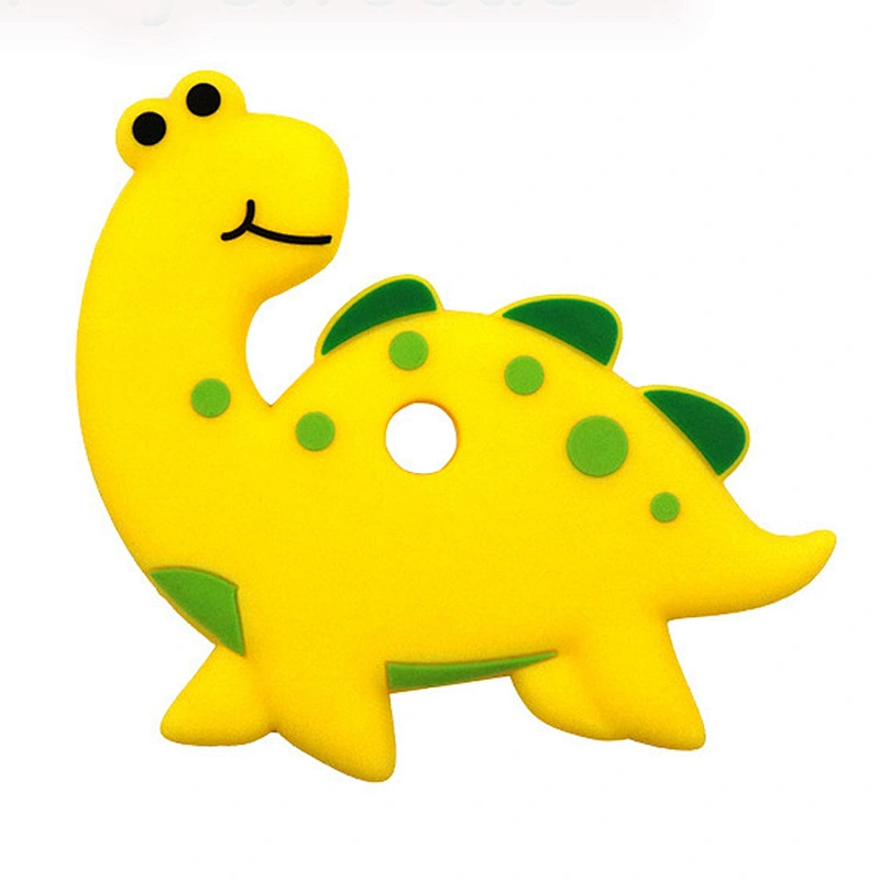 factory wholesale custom   food grade silicone kids dinosaur toy teether cartoon dinosaur soft rubber  toy