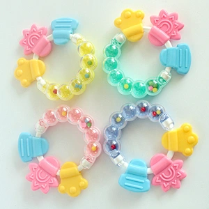Wholesales Baby DIY Pacifier Clipy  Silicone chew Beads Chain Non-toxic baby Teethers custom silicone bead bracelets