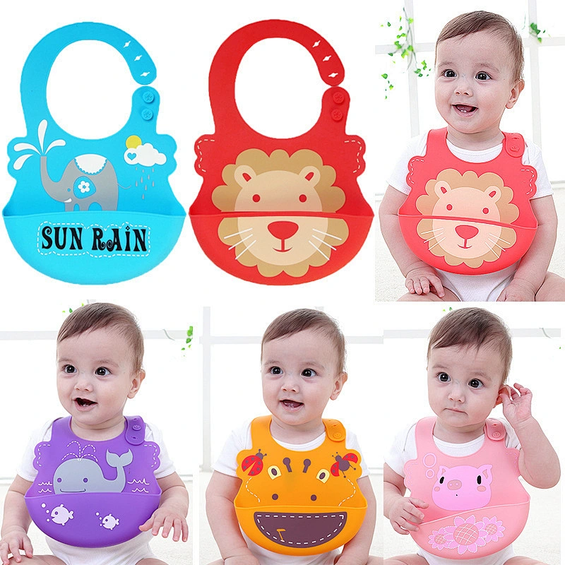 Top Manufacturing FDA approved  Design waterproof   soft silicone plastci  baby disposable bibs fda  high quality