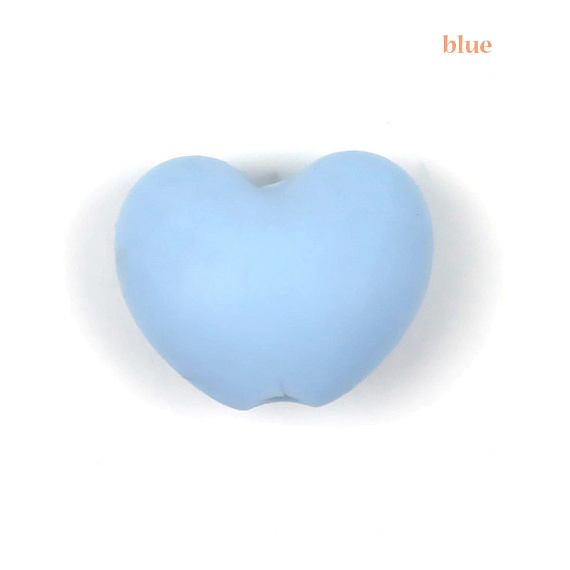 BPA FREE food grade love heart soft  silicone  baby  teething beads available colors  wholesale