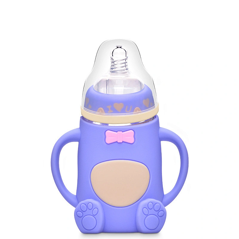 latest  comotomo silicone cartoon bear design  baby bottle  holder