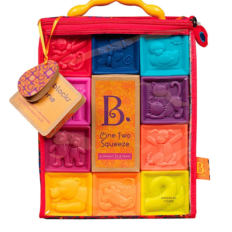 custom 	animal   BB sound fruit color silicone toy bricks building blocks toy