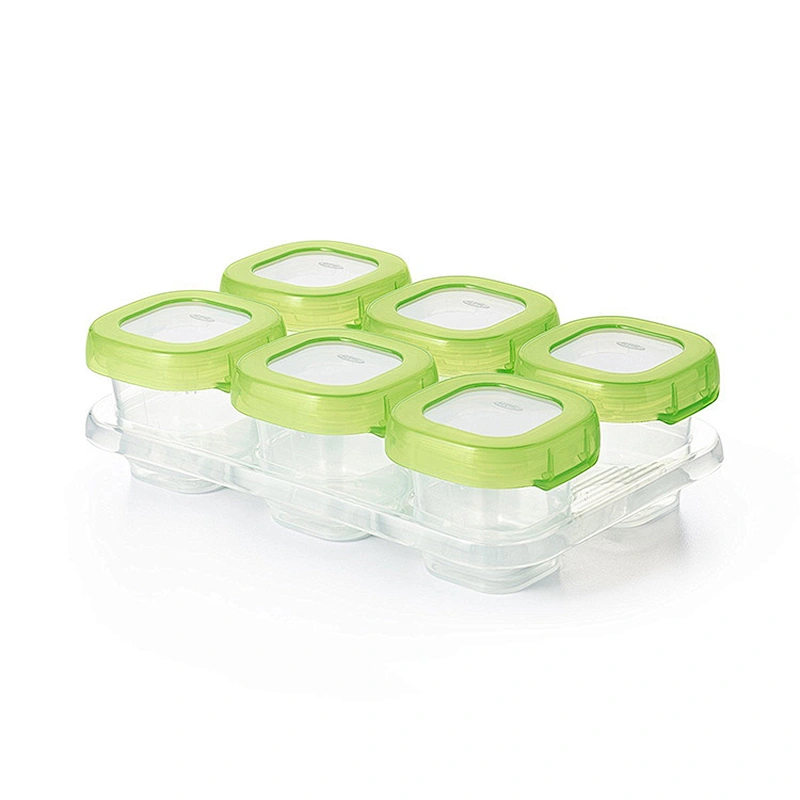 BPA Free  6 grid plastic  Microwavable  baby  food storage containers  for baby