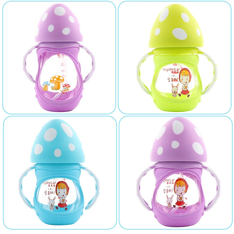 wholesale latest design baby glass feeding  bottles silicone custom