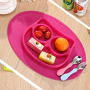 Customizable factory price cute animal silicone baby placemat food tray
