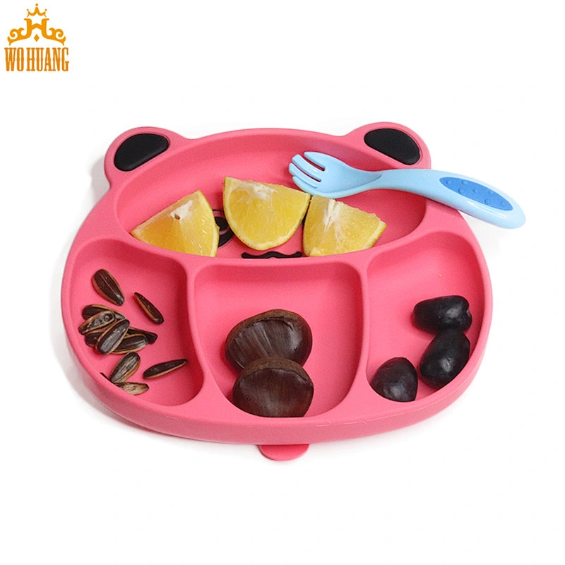 BPA Free Baby Silicone Plate, silicone suction baby  Food Plate