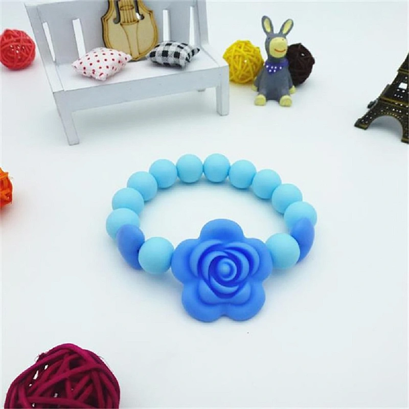 Baby Silicone Teether Rose Flower Beads DIY Crafts Chewable Jewellery Nursing wristband Accessories Teething Toys