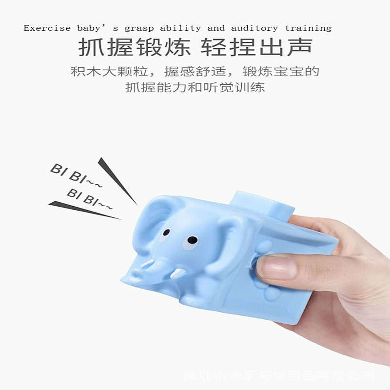 Hot selling healthy safe silicone square building blocks kid's educational constuct training toys for baby